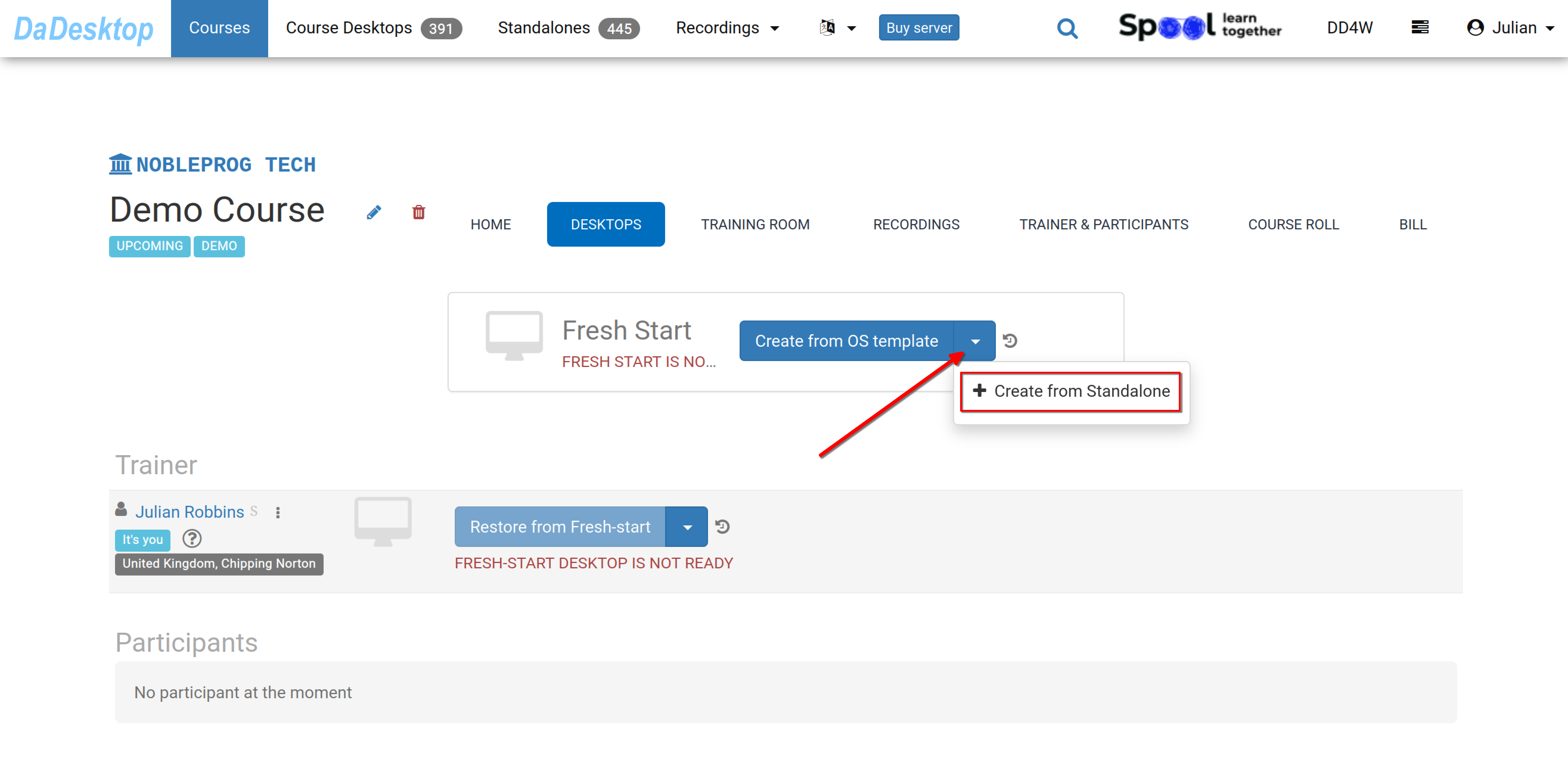 Create Fs from Standalone machine