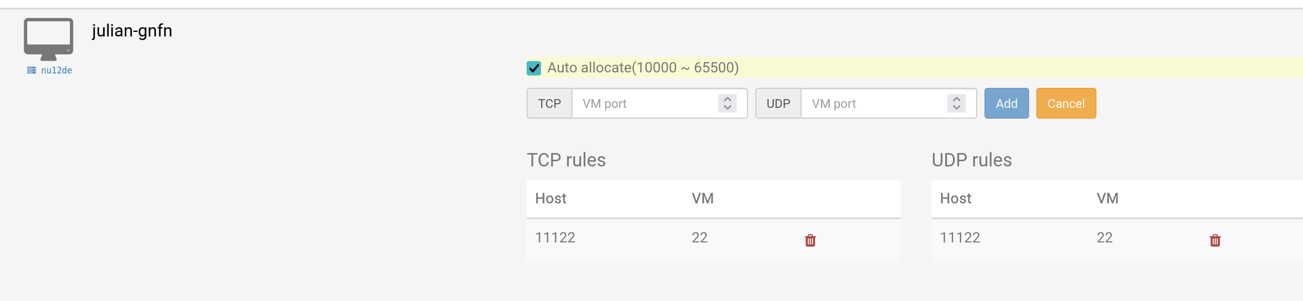 Port Forwarding Auto-Allocation 