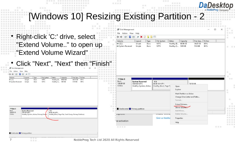 resize windows partition